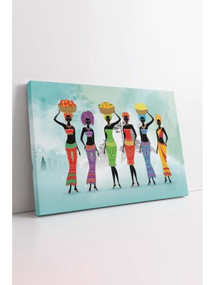 KOSS Dijital Afrikalı Kadınlar Kanvas Tablo, Afrika Yerli Insanlar Tablo, Kültürel Yaşam Kanvas, Premium Kalite