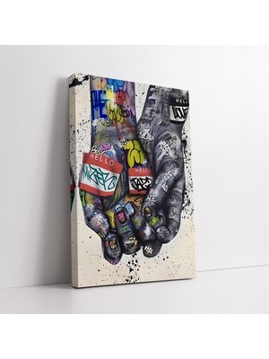 KOSS Dijital Banksy Grafiti Eller Kanvas Tablo