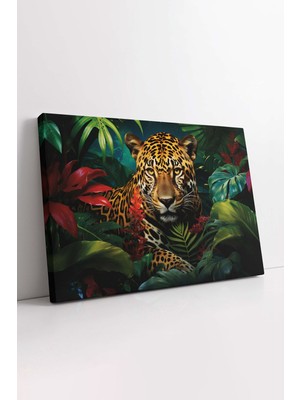 KOSS Dijital Leopar Kanvas Tablo, Vahşi Yaşam Tablo, Yeşil Orman Kanvas, Premium Kalite, Modern Tablo, Lüks Tablo