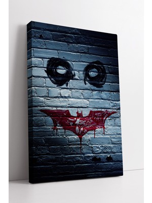 KOSS Dijital Joker Gülüşü Duvar Grafiti Temalı Kanvas Tablo ile Mekâna Karanlık Sinematik Dekor Havası