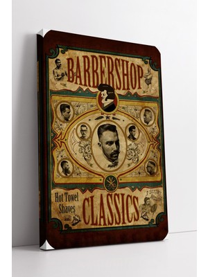 KOSS Dijital Vintage Barbershop Classics Tasarımlı Eski Stil Retro Berber Duvar Afişi Dekoratif Kanvas Tablo