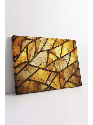 KOSS Dijital Altın Cam Desenli Kanvas Tablo, Ofis Salon Oturma Odası Yatak Odası Antre, Moda Duvar Dekorasyon
