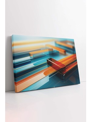 KOSS Dijital Renkli Soyut Kanvas Tablo, Üç Boyutlu Kanvas, Her Mekana Uygun Dekoratif Tablo, Lüks Kanvas