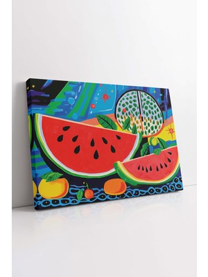 KOSS Dijital Karpuz Çizim Kanvas Tablo, Her Mekana Uygun Dekoratif Tablo, Lüks Kanvas, Trend Tasarım