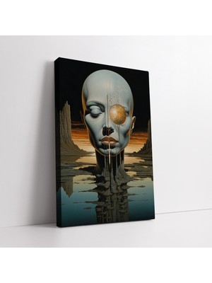 KOSS Dijital Soyut Minimalist Insan Yüzü Kanvas Tablo