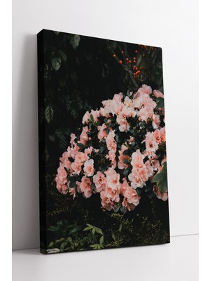 KOSS Dijital Pembe Çiçekli Doğa Temalı Estetik Huzurlu Atmosfer Sunan Modern Dekoratif Kanvas Tablo