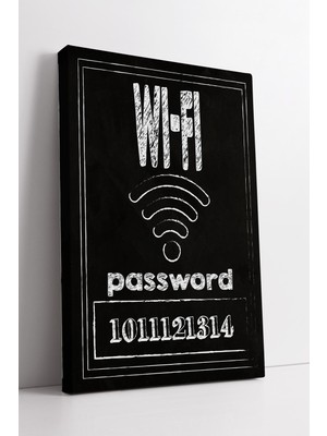 KOSS Dijital Şık Chalkboard Tarzı Wi-Fi Şifre Yazısı Modern Tipografik Mizahi Kanvas Duvar Dekoru