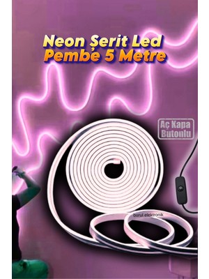 Burul 5 Metre Yeşil Işık Esnek Neon LED Şerit Butonlu Dekoratif Aydınlatma Seti SB-6535