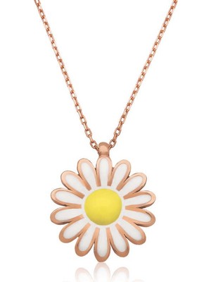 Erseyy 925 Ayar Gümüş Papatya Kadın Gümüş Kolye