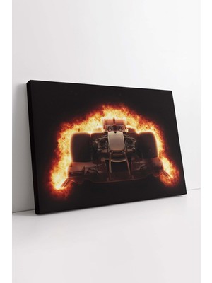KOSS Dijital Formula Yarış Arabası Kanvas Tablo, Yarış Arabası Tablo, Ateşli Araba Kanvas, Tasarım Dekor Tablo