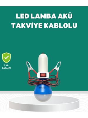 Adat Aküden Çalışan 12V LED Ampul Taşınabilir Kullanım