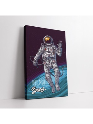 KOSS Dijital Uzaydaki Astronot Soyut Kanvas Tablo