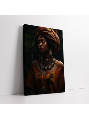 KOSS Dijital Modern Afrikalı Kadın Portresi Kanvas Tablo