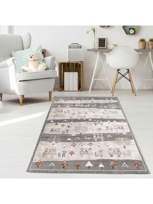 Konfor Halı Motto Kids Renkli 4583 Yumuşak Dokulu Modern Dokuma Çocuk Halısı