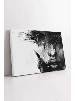KOSS Dijital Kadın Çizim Kanvas, Grafiti Kadın Tablo, Siyah Beyaz Dekor Kanvas, Lüks Kanvas, Trend Tasarım