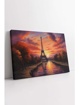 KOSS Dijital Paris Eyfel Kulesi Kanvas Tablo, Fransa Eyfel Tablo, Eiffel Kanvas, Premium Hd Baskı Lüks Kanvas