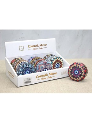 Katre46 Taşlı Yuvarlak El Aynası Kalın