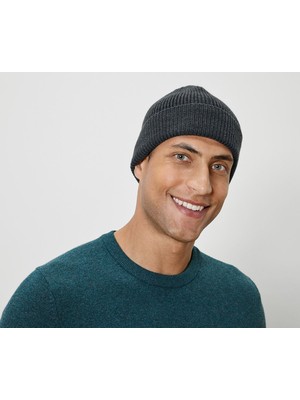 Tchibo Erkek Örgü Bere, Kırçıllı Koyu Gri