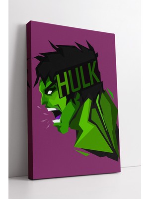 KOSS Dijital Hulk Marvel Kanvas Tablo Yeşil Dev Agresif Çizim Güçlü Süper Kahraman Modern Duvar Dekoru