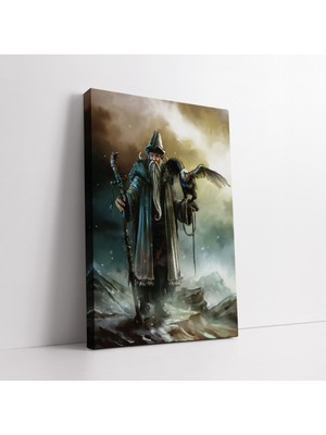 KOSS Dijital Kartal Avcısı Soyut Çizim Efekti Kanvas Tablo