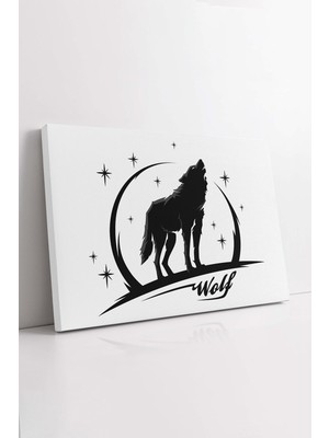 KOSS Dijital Uluyan Bozkurt Kanvas Tablo, Bozkurt Tablo, Kurt Kanvas, Premium Kalite, Dekoratif Tablo