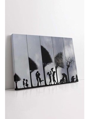 KOSS Dijital Ömür Boyu Yaşam Hayat Ağacı Anlamlı Dekoratif Kanvas Tablo, Salon Antre Için Yaşam Duvar Dekoru