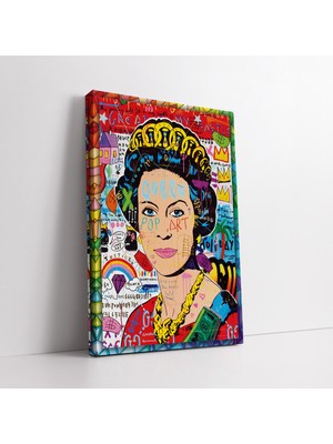 KOSS Dijital Banksy Graffiti Kraliçe Elizabeth Kanvas Tablo