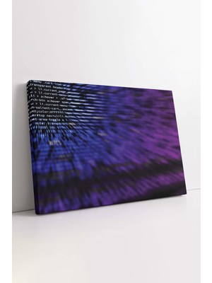 KOSS Dijital Bilgisayar Kodları Yazılım Siber Ağ Hacker Dekoratif Yatay Kanvas Tablo, Bilgisayar Odası Için Dekor