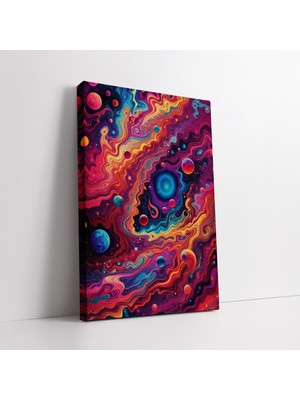 KOSS Dijital Renkli Soyut Uzay ve Samanyolu Kanvas Tablo