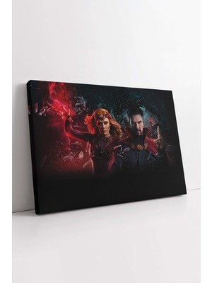 KOSS Dijital Doctor Strange Çoklu Evren Scarlet Witch Süper Kahraman Film Afişi Dekoratif Yatay Kanvas Tablo