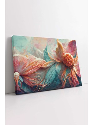 KOSS Dijital Dekoratif Renkli Çiçek Kanvas, Premium Kalite, Modern Tablo, Dekoratif Tablo, Tasarım Dekor Tablo