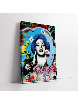 KOSS Dijital Pop Art Çiçekli Kadın Kanvas Tablo