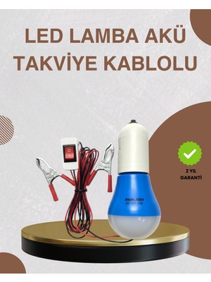 Marsilyan 12V LED Ampul Timsah Kıskaçlı Taşınabilir Aydınlatma