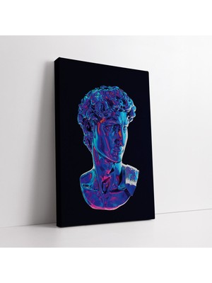 KOSS Dijital Holografik Mavi Davut Heykeli Kanvas Tablo