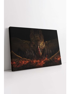 KOSS Dijital Ejderha Evi Targaryen Hanedanı Dizi/film Afişi Dekoratif Kanvas Tablo, Ejderha Fantazi Duvar Dekoru