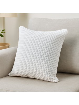 Çift Yüzlü Waffle Dokulu 45X45CM Gizli Fermuarlı Kırlent Kılıfı