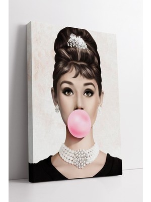 KOSS Dijital Zarif Retro Audrey Hepburn Portre Sanatı – Ince Detaylı Şık Dekoratif Duvar Tablosu Tasarımı