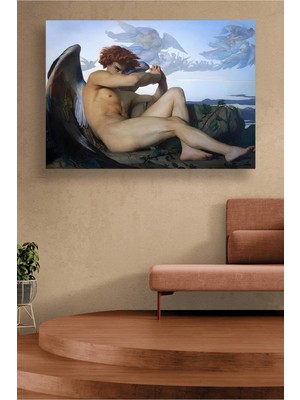 KOSS Dijital Düşmüş Melek Kanvas Tablo, Alexandre Cabanel Klasik Sanat Tablo, Düşmüş Melek Tablo, Hd Tablo