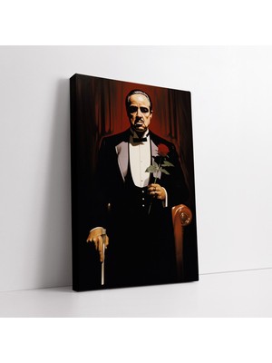 KOSS Dijital Don Vito Corleone The Godfather Filmi Dekoratif Kanvas Tablo, Ev ve Ofis Için Mafya Duvar Dekoru