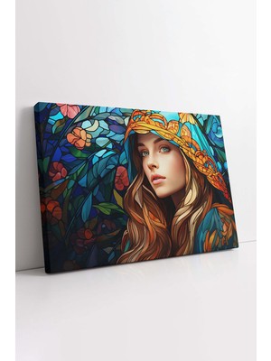 KOSS Dijital Kadın Çizim Tasarım Kanvas Tablo, Her Mekana Uygun Dekoratif Tablo, Lüks Kanvas, Trend Tasarım