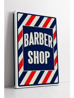 KOSS Dijital Klasik Barber Shop Çizgili Retro Berber Tasarımı Modern Salonlar Için Dekoratif Kanvas Tablo