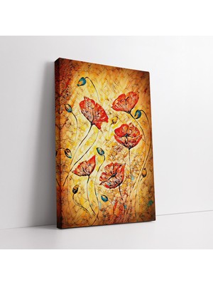 KOSS Dijital Kırmızı Gelincik Çiçekleri Kanvas Tablo