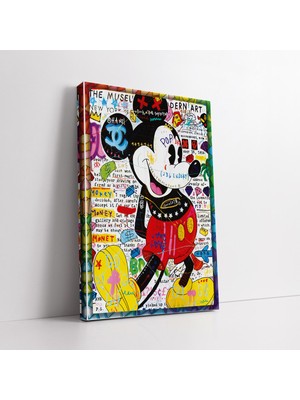 KOSS Dijital Banksy Pop Art Mickey Mouse Kanvas Tablo