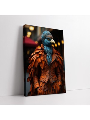 KOSS Dijital Sürreal Tavus Kuşu Kanvas Tablo