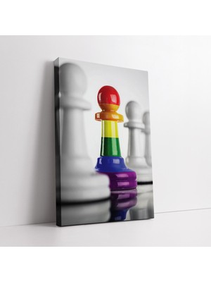 KOSS Dijital Rengarenk Satranç Piyon Kanvas Tablo