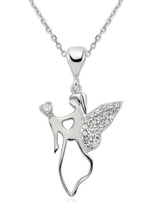 Erseyy 925 Ayar Gümüş Melek Annem Kadın Gümüş Kolye