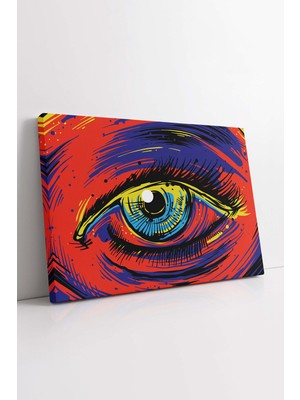 KOSS Dijital Renkli Göz Çizimi Kanvas Tablo, Kırmızı Modern Çizim Kanvas, Ofis Salon Oturma Odası Yatak Odası