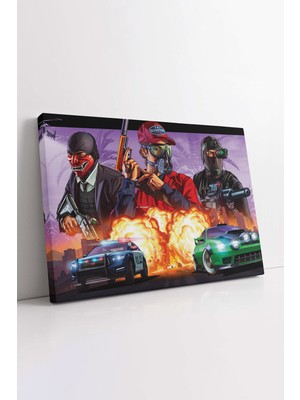 KOSS Dijital Gta 5 Online Rp Bilgisayar Oyunu Aksiyon Oyunu Afiş Kanvas Tablo, Pc Oyun Odası Için Duvar Dekoru