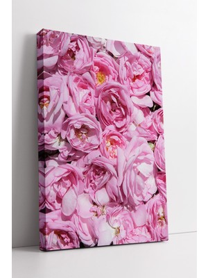 KOSS Dijital Pembe Gül Dokulu Zarif Çiçek Temalı Modern Dekor Kanvas Tablo Şık Duvar Sanatı