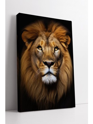 KOSS Dijital Aslan Figürlü Kanvas Tablo Cesaret ve Asaletin Simgesi Modern Duvar Sanatı Ev Dekoru